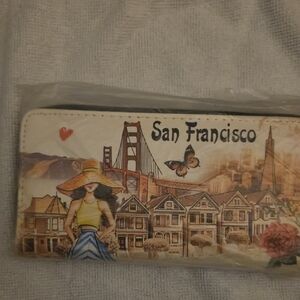 Oh San Francisco Scenic Wallet - Cream and Brown